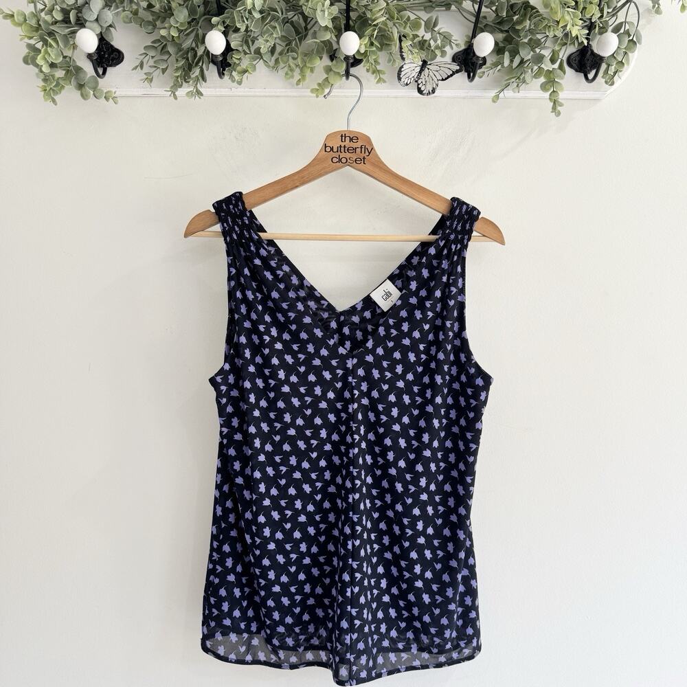 CAbi The Maverick Island Tank Black/Purple Size Small 5916 DG